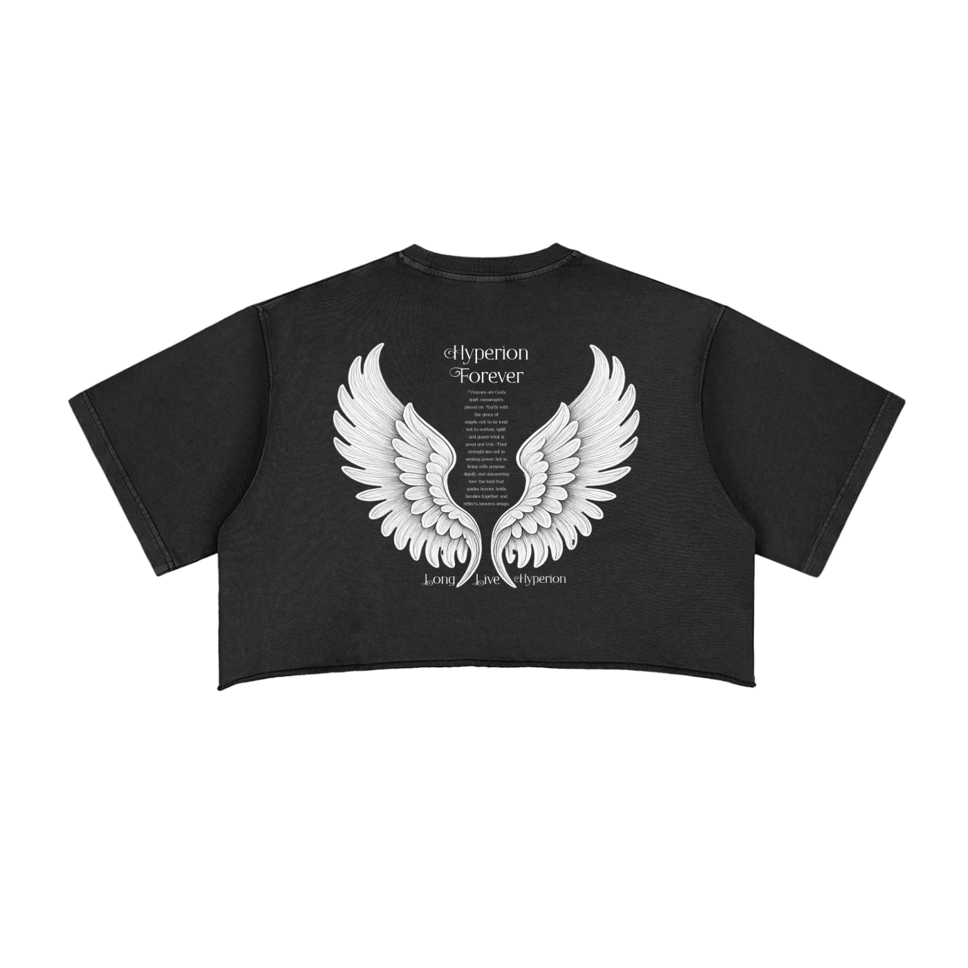 Women's "Angel Wish" Oversized Crop Top